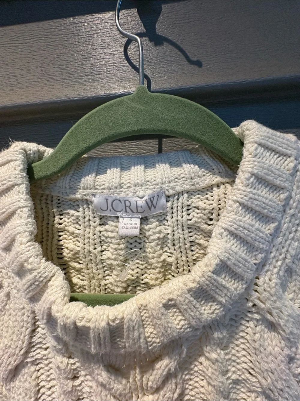 J. Crew Cream Cable Knit Crew Sweater